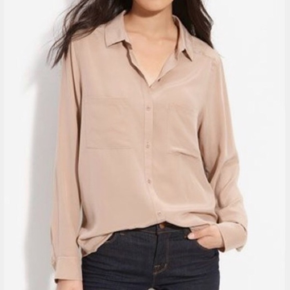 Trouvé 100% Silk button down blouse